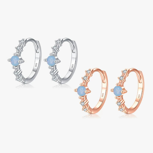 Women's S925 Sterling Silver Zircon Inlaid Geometric Earrings Small Fresh Style