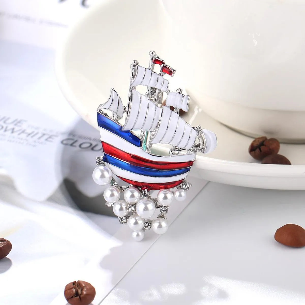 Womens Sailing Oil Drops Alloy Brooches Nhdr138858