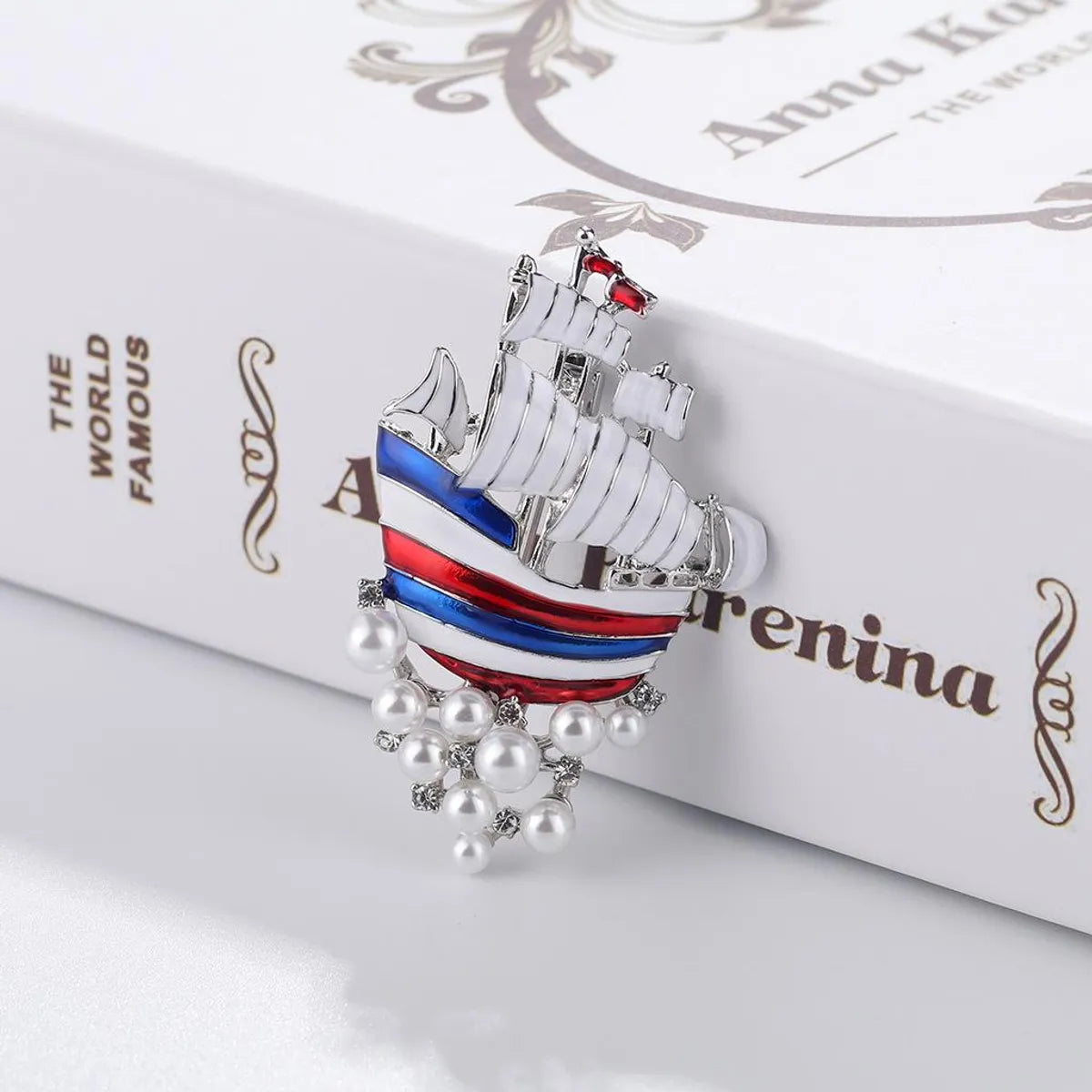 Womens Sailing Oil Drops Alloy Brooches Nhdr138858