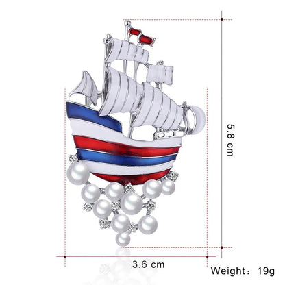 Womens Sailing Oil Drops Alloy Brooches Nhdr138858