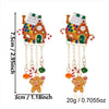 Women's Santa Claus Alloy Drop Earrings With Copper Posts Plated Festive Holiday Jewelry For Christmas Celebrations
