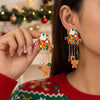 Women's Santa Claus Alloy Drop Earrings With Copper Posts Plated Festive Holiday Jewelry For Christmas Celebrations