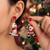 Women's Santa Claus Alloy Drop Earrings With Copper Posts Plated Festive Holiday Jewelry For Christmas Celebrations