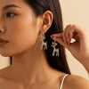 Women's Santa Claus Christmas Tree Drop Earrings With Rhinestone Accents Alloy Electroplated Cartoon Holiday Ear Hooks
