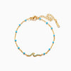 Women's Sea Wave Blue Enamel Glue Drop Bracelet 925 Pure Silver Geometric Electroplated