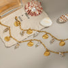 Women's Shell Conch Ocean Style Necklace Bracelet Set In Stainless Steel With Little Bear Pig Small Animal Pattern And Electroplating