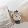 Women's Shell Dial Alloy Case Ordinary Glass Mirror Pointer Watch Retro Leather Leisure Style
