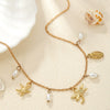Women's Shell Necklace Zinc Alloy Star Shape Pendant Double Layer Stacked Electroplating Imitation Pearl Minimalist Design