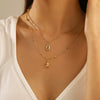 Women's Shell Necklace Zinc Alloy Star Shape Pendant Double Layer Stacked Electroplating Imitation Pearl Minimalist Design