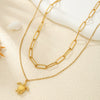 Women's Shell Necklace Zinc Alloy Star Shape Pendant Double Layer Stacked Electroplating Imitation Pearl Minimalist Design