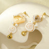 Women's Shell Pearl Tassel Stainless Steel 18K Electroplated Earrings
