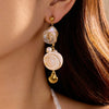Women's Shell Pearl Tassel Stainless Steel 18K Electroplated Earrings
