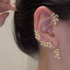 Women's Shining Butterfly Ear Clip Earrings With Gold Plated Artificial Gemstones Electroplated Metal Fairy Style Statement Jewelry