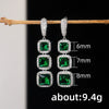 Women's Shiny Square Copper Zircon Geometric Earrings