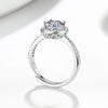 Women's Silver Adjustable Open Ring With Square Geometric High Carbon Stone Micro Set Electroplated Finish