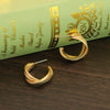Women's 925 Silver And 18K Gold Electroplated Geometric Cshaped Twisted Matte Cross Earrings