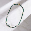 Women's Silver Ball Chain Natural Freshwater Pearl And Malachite Beaded Necklace Geometric Style Jewelry