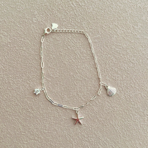 Women's 925 Silver Bracelet With Geometric Pendant And Electroplating Process