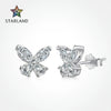 Women's 925 Silver Butterfly Earrings With Diamond Zircon Electroplated