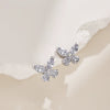 Women's 925 Silver Butterfly Earrings With Diamond Zircon Electroplated
