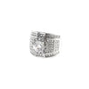 Women's Silver Color Alloy Geometric Ring With White Zircon Inlay Electroplated Luxury Fashion Jewelry