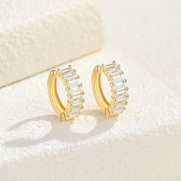 Women's 925 Silver Cshaped Ushape Geometric Electroplated Earbone Clip Earrings