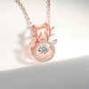 Women's 925 Silver Deer Pendant Necklace With Zircon Electroplated Cross Chain Fashion Clavicle Necklace Gift