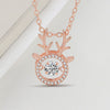 Women's 925 Silver Deer Pendant Necklace With Zircon Electroplated Cross Chain Fashion Clavicle Necklace Gift