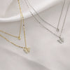 Women's 925 Silver Double Butterfly Necklace With Cross Chain Electroplated Fresh Style Pendant