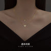 Women's 925 Silver Double Butterfly Necklace With Cross Chain Electroplated Fresh Style Pendant