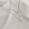 Women's 925 Silver Double Butterfly Necklace With Cross Chain Electroplated Fresh Style Pendant