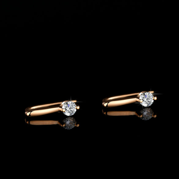 Women's 925 Silver Earrings With Leaf Pattern And Diamond Design