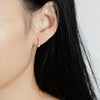 Women's 925 Silver Earrings With Leaf Pattern And Diamond Design