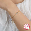 Women's 925 Silver Fashion Geometric Round Zircon Bracelet With Diamond Design
