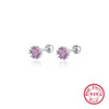Women's 925 Silver Flower Inlaid Colorful Zircon Electroplated Earrings