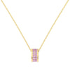 Women's 925 Silver Geometric Cross Chain Clavicle Necklace With Pink Zircon Pendant And Electroplating Design