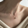 Women's 925 Silver Geometric Cross Chain Clavicle Necklace With Pink Zircon Pendant And Electroplating Design