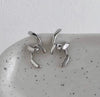 Women's 925 Silver Geometric Irregular Earrings Elegant Light Luxury Electroplated Simple Statement Jewelry