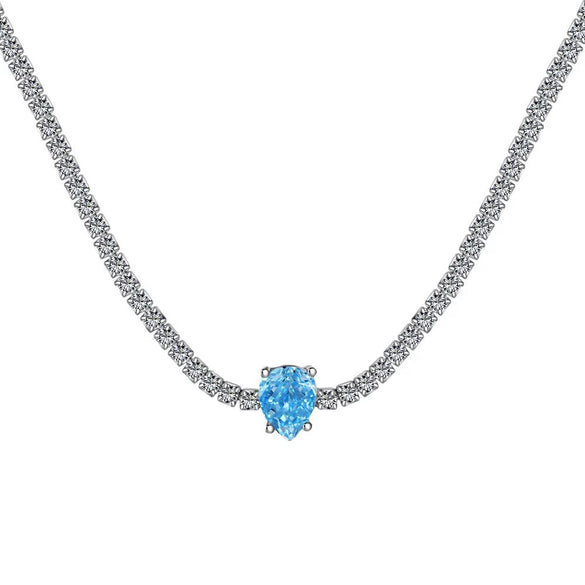 Women's 925 Silver Geometric Light Luxury Style Electroplated Clavicle Chain Necklace