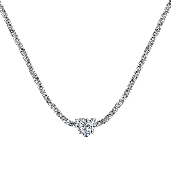 Women's 925 Silver Geometric Light Luxury Style Electroplated Clavicle Chain Necklace
