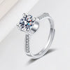Women's Silver Geometric Moissanite Ring With Electroplating