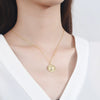Women's Silver Geometric Portrait Round Coin Necklace Copper Electroplating Accessories