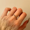 Women's 925 Silver Geometric Style Ring With Electroplating And Microinlaid Zircon Irregular Design