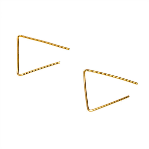 Women's 925 Silver Geometric Triangle Earrings With Electroplated Finish Simple Minimalist Style