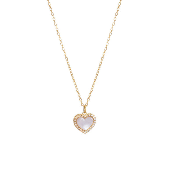 Women's 925 Silver Heart Pendant Necklace With Electroplated Finish Light Luxury Fashion Chain Design