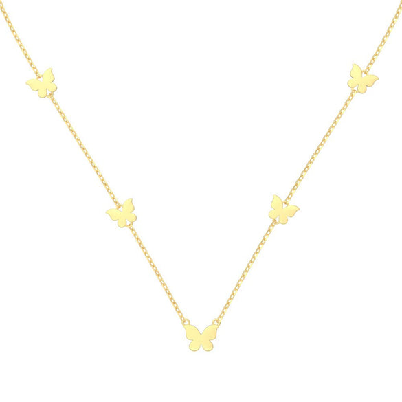 Women's 925 Silver Insectshaped Butterfly Clavicle Chain Necklace With Electroplating