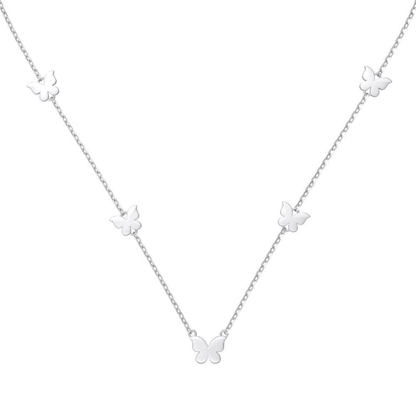 Women's 925 Silver Insectshaped Butterfly Clavicle Chain Necklace With Electroplating
