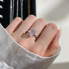 Women's Silver Jewelry Oval Geometric Ring With Electroplating Design