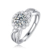 Women's 925 Silver 18K Gold Plated Round Groupset Moissanite Inlay Geometric Sweet Minimalist Ring
