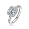 Women's 925 Silver 18K Gold Plated Round Groupset Moissanite Inlay Geometric Sweet Minimalist Ring